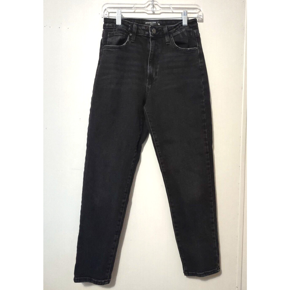 Just Black Denim High Waisted Black Jeans Size 26